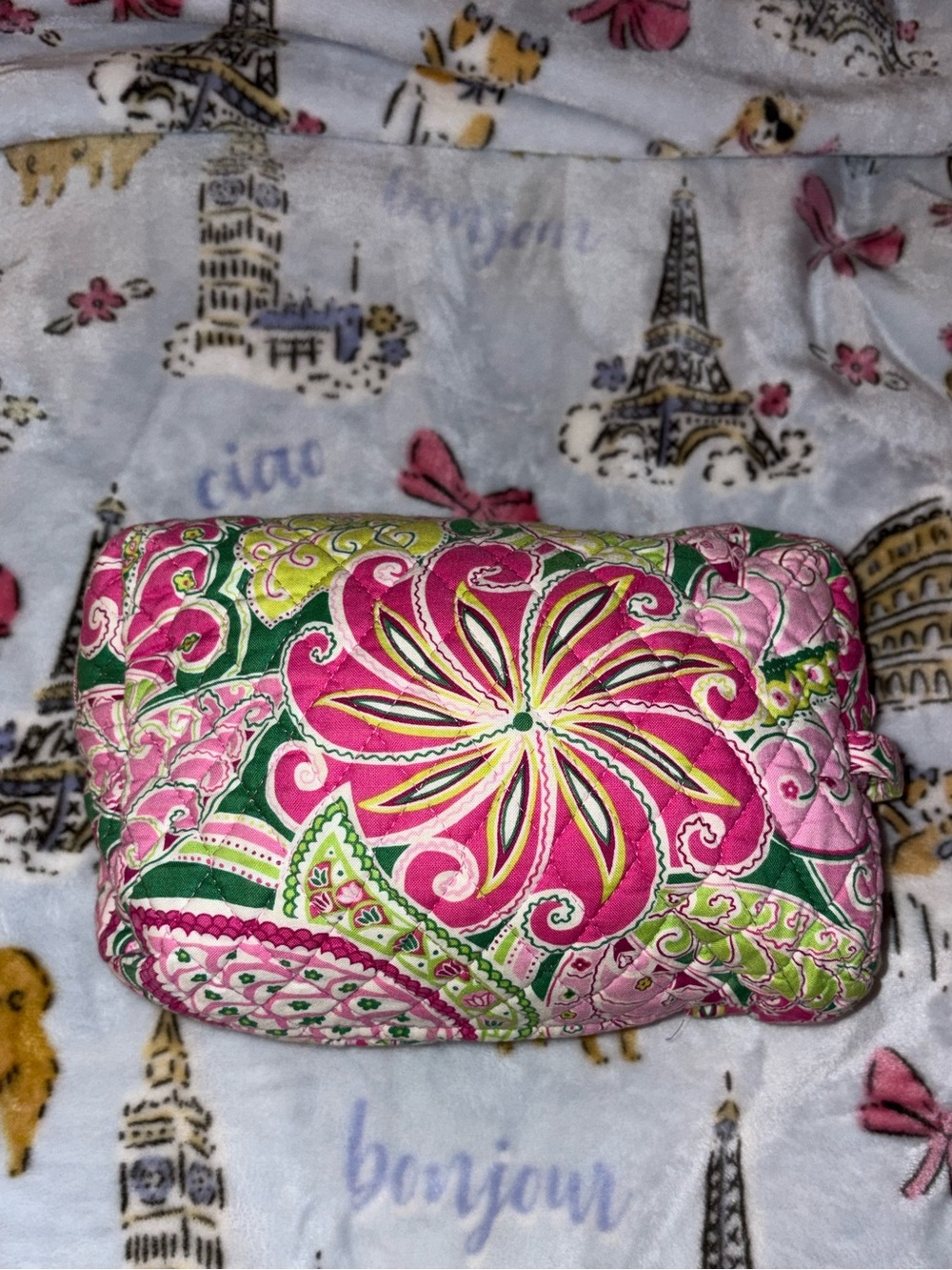 Vera Bradley Pinwheel Pink Large Makeup Bag